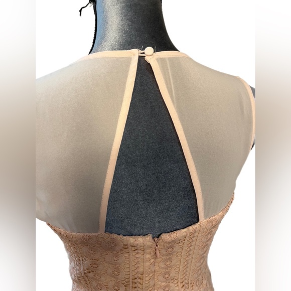 BETSEY JOHNSON Confection Pink Blush Lace Overlay Sheath Dress, Size 6 - Picture 8 of 12